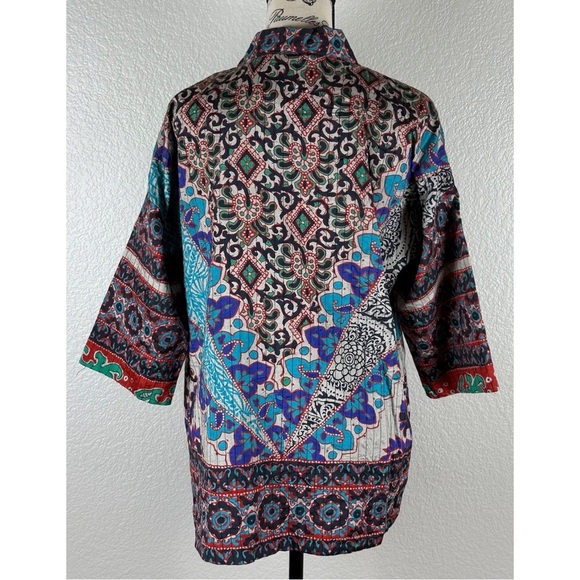 Soft Surroundings NWT Jacket Quilted Lotus Topper Open Front Boho, size PS - Picture 7 of 12